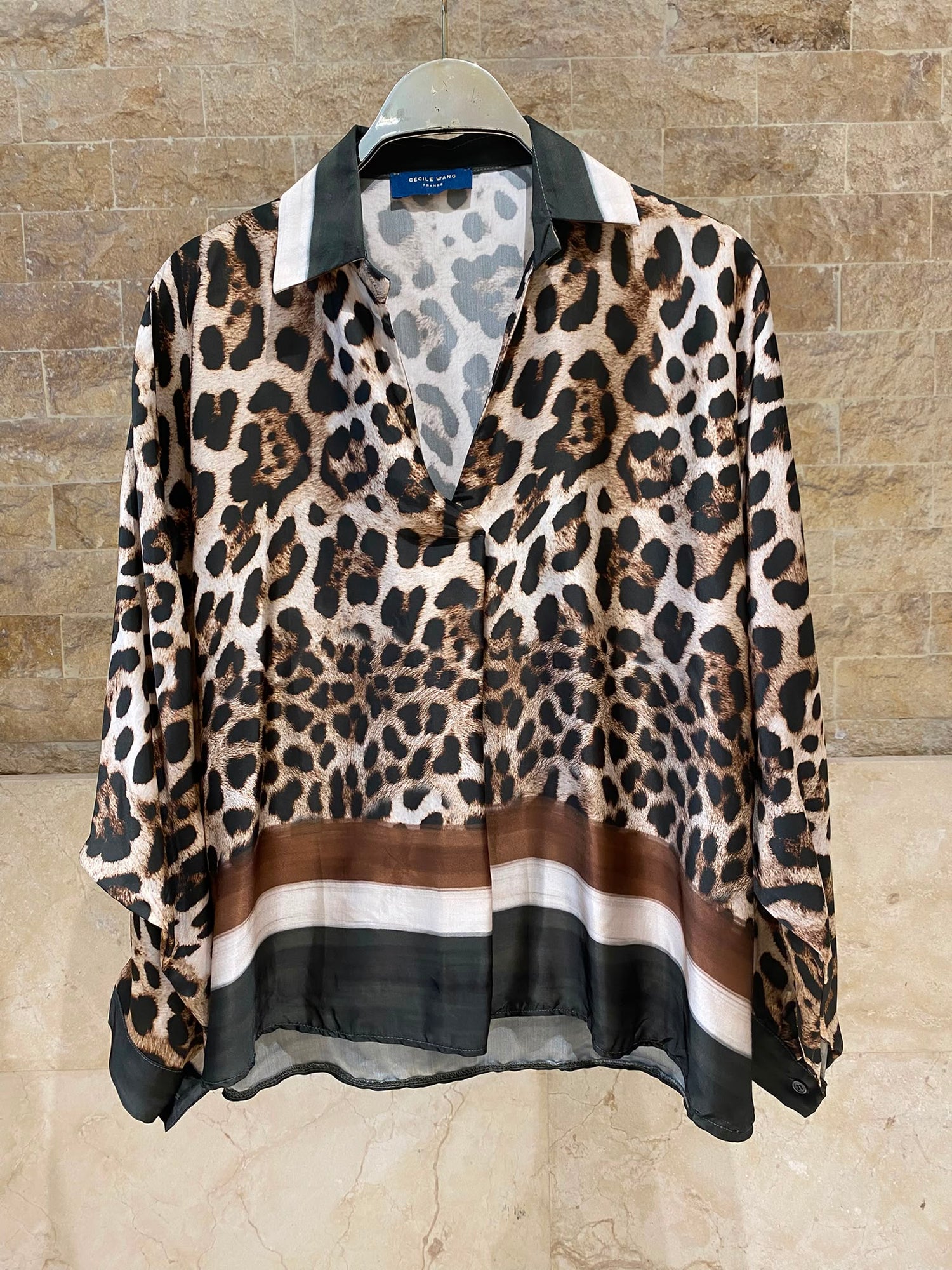 Leopard Printed Satin Top and Pants Set KD9233/7789VS-42