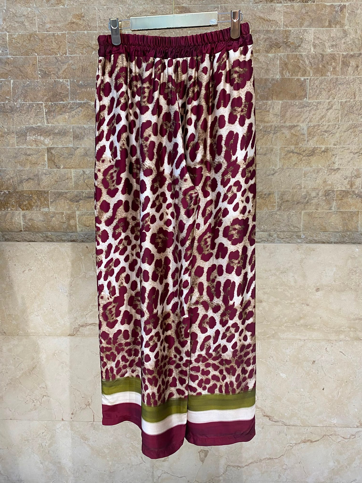 Leopard Printed Satin Top and Pants Set KD9233/7789VS-42