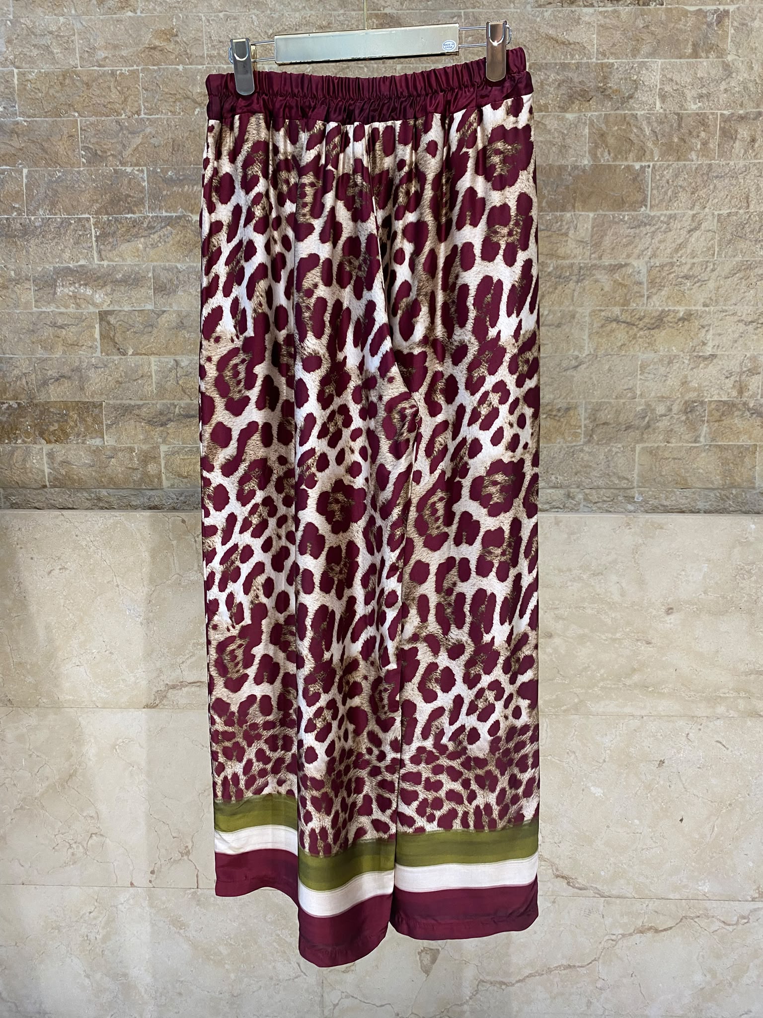Leopard Printed Satin Top and Pants Set KD9233/7789VS-42
