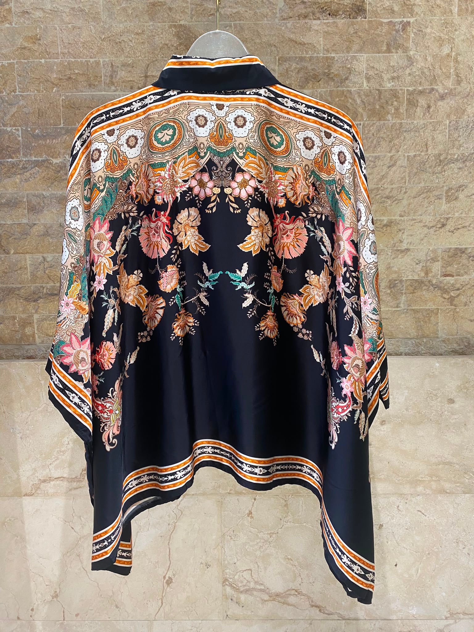 Bohemian Floral Satin Shirt and Pants Set KD8871/9099-12