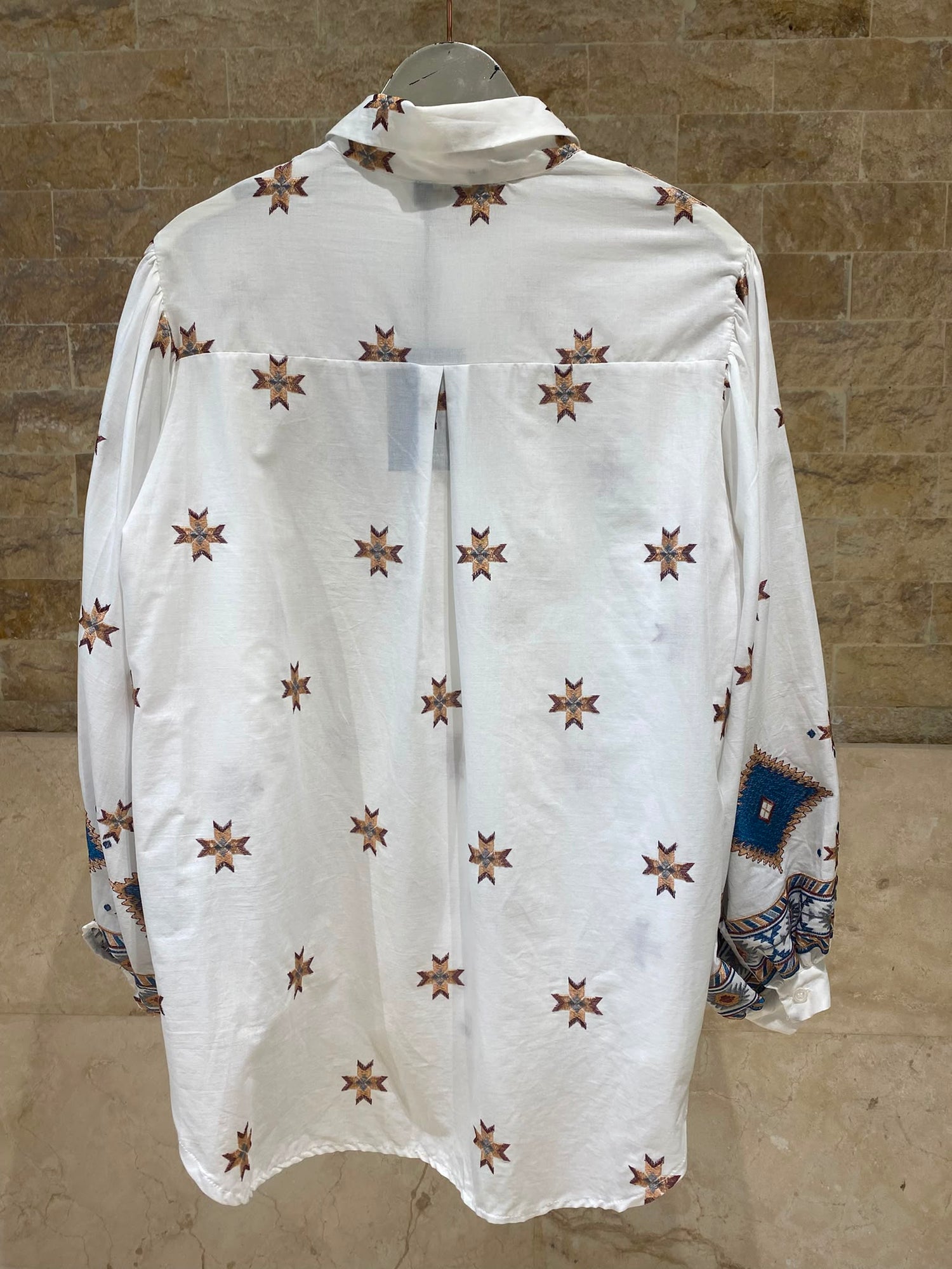 Star Embroidered Cotton Shirt and Pants Set TDM50722/27224