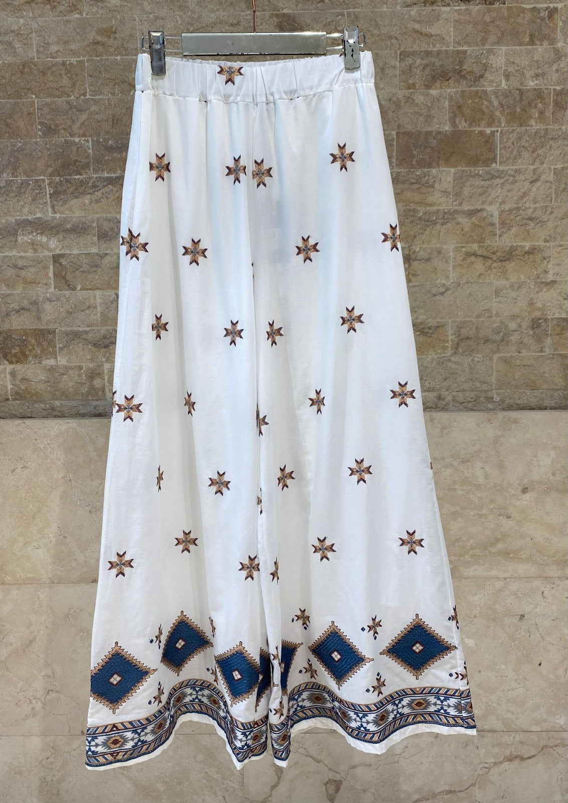 Star Embroidered Cotton Shirt and Pants Set TDM50722/27224
