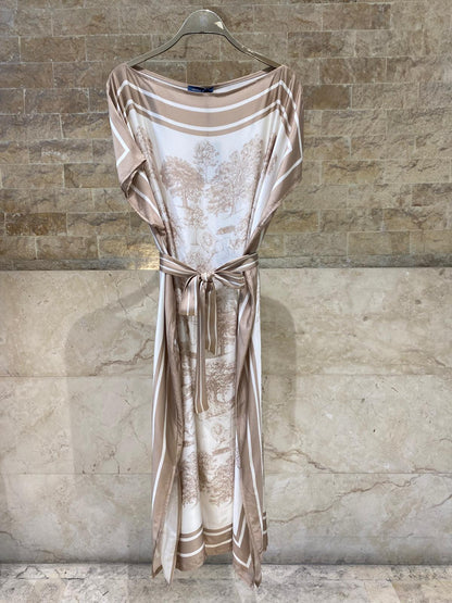 Jungle Inspired Satin Kaftan Dress KD7850VS-2