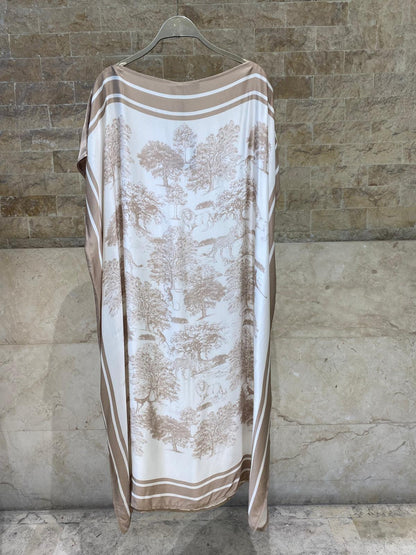 Jungle Inspired Satin Kaftan Dress KD7850VS-2