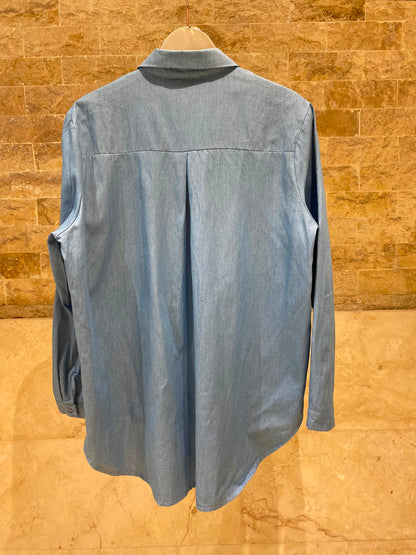 Oversized Long Back Denim Shirt DB3583