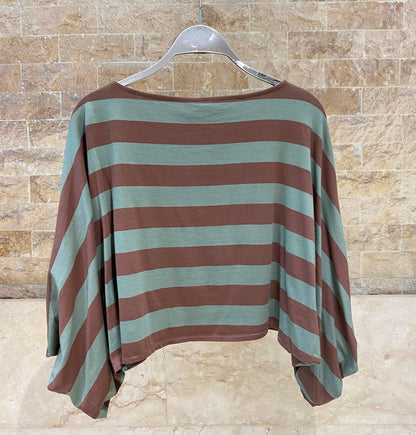 Horizontal Stripes Cropped Top TDM28126-5