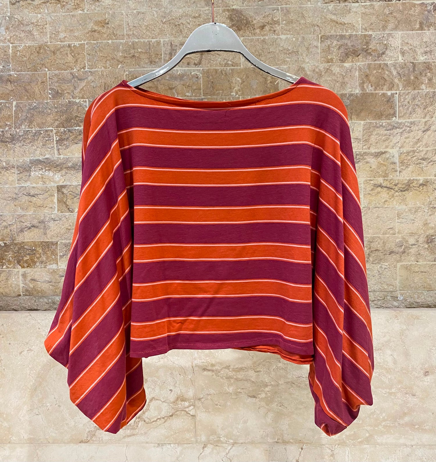 Horizontal Stripes Cropped Top TDM28126-5