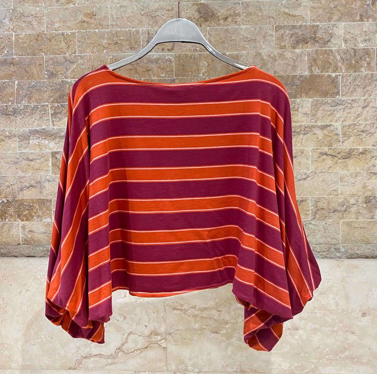 Horizontal Stripes Cropped Top TDM28126-5