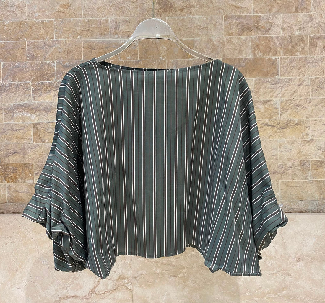 Vertical Stripes Cropped Top TDM28126-7