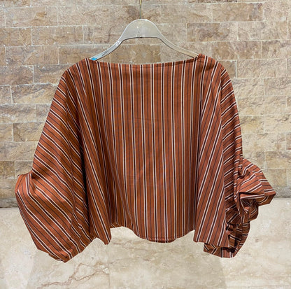 Vertical Stripes Cropped Top TDM28126-7