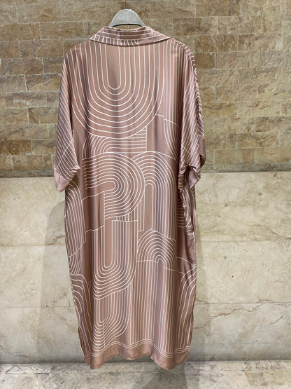 KD9702VS-29 Geometric Print Oversized Dress