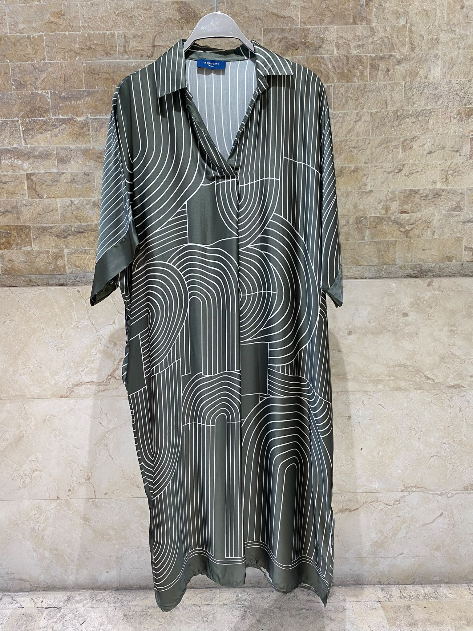KD9702VS-29 Geometric Print Oversized Dress