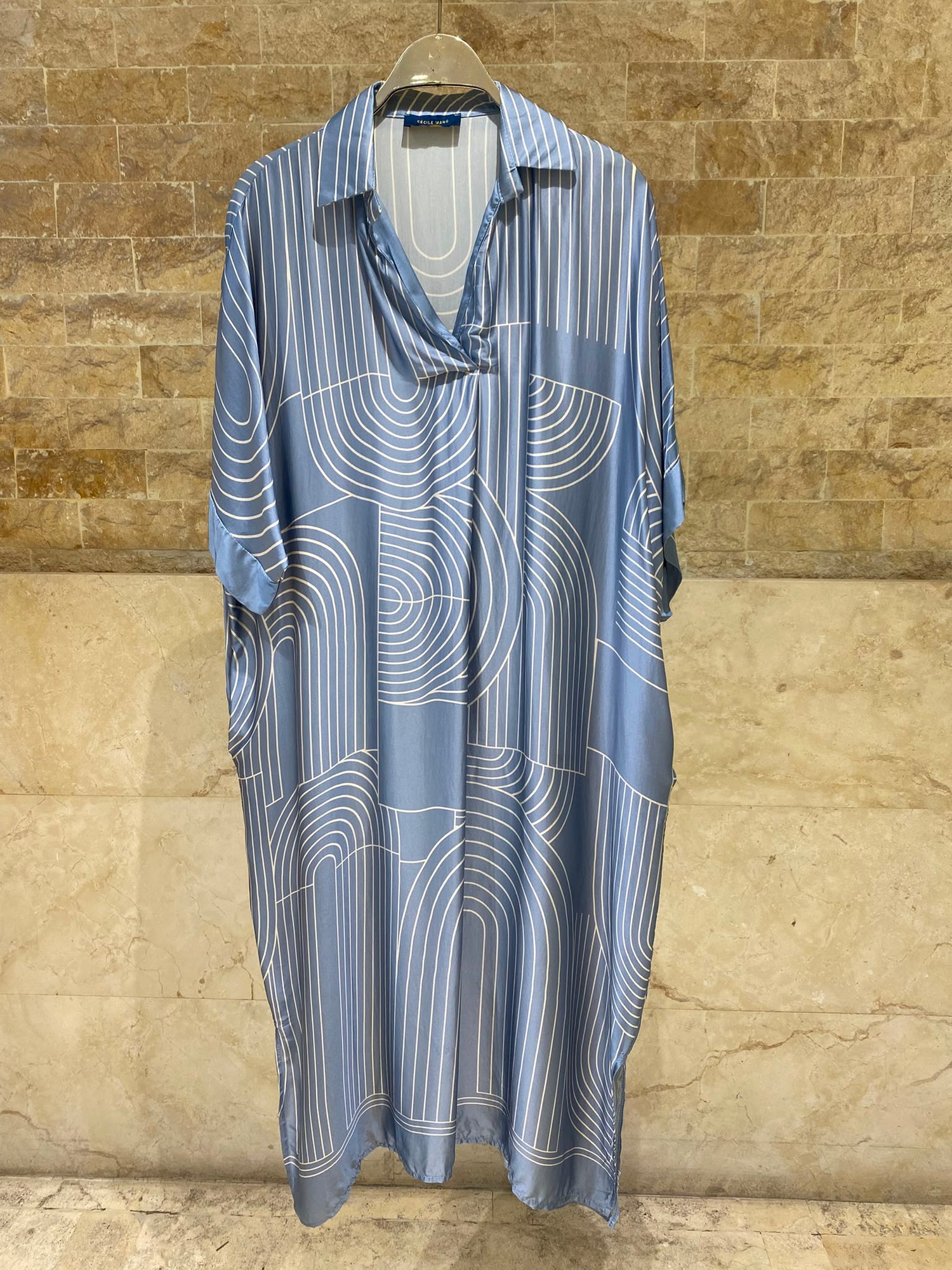 KD9702VS-29 Geometric Print Oversized Dress