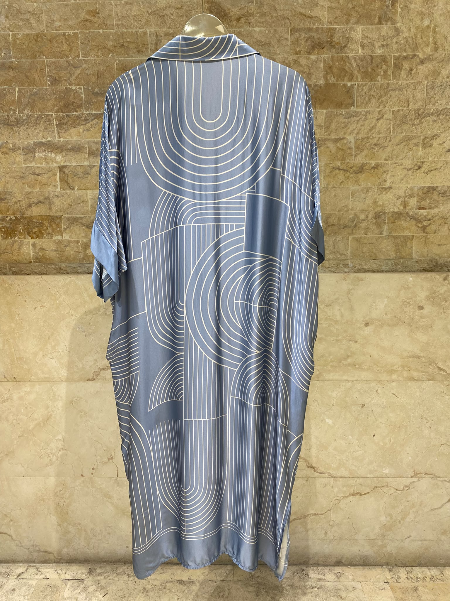 KD9702VS-29 Geometric Print Oversized Dress