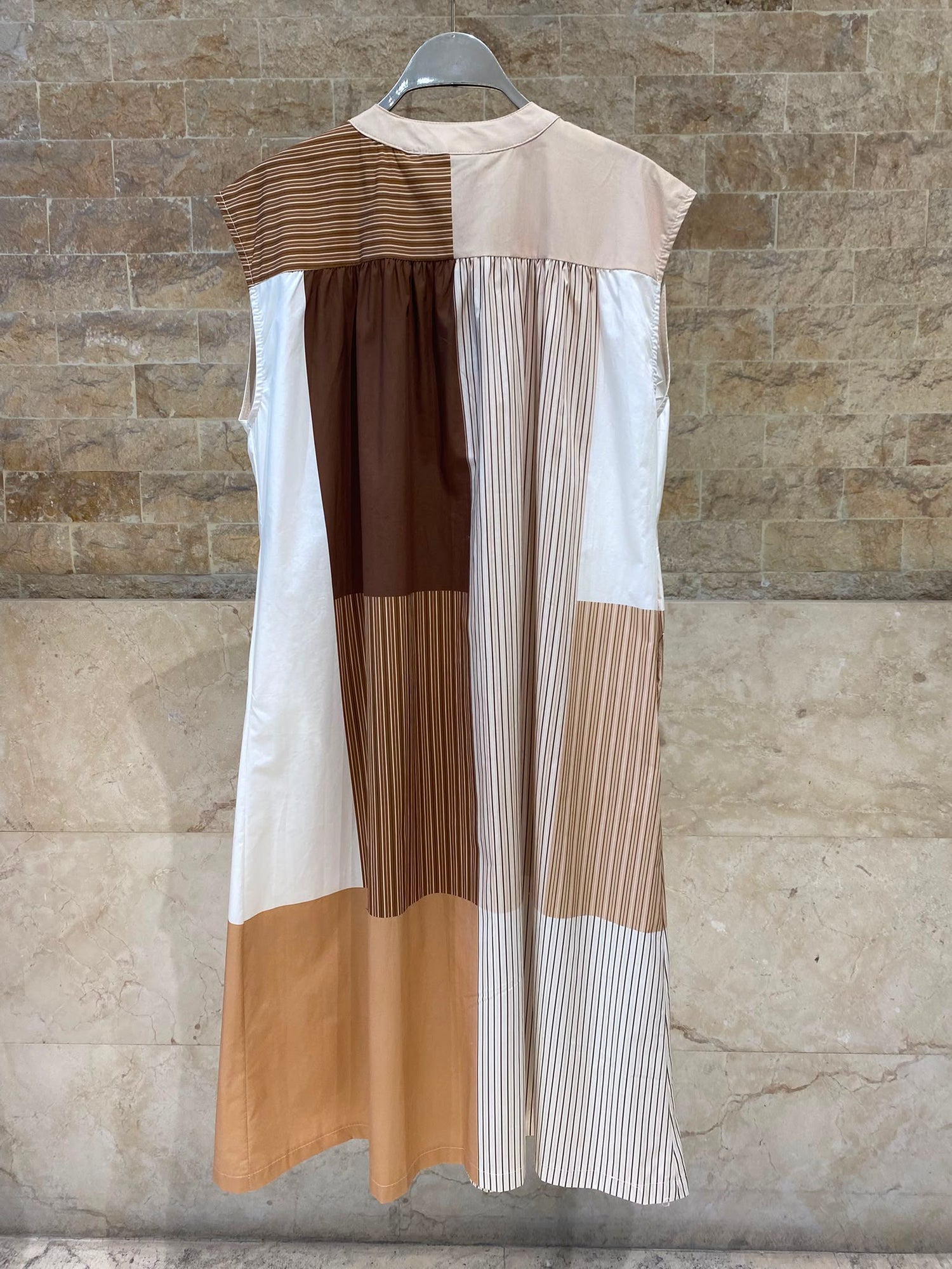 KD88008CO Striped Cotton Sleeveless Dress