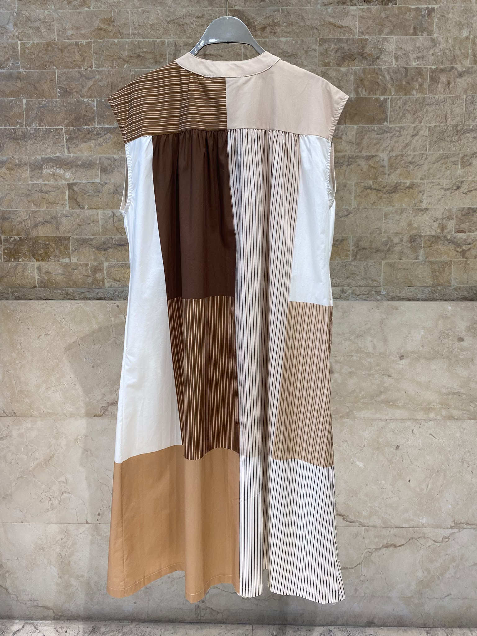 KD88008CO Striped Cotton Sleeveless Dress