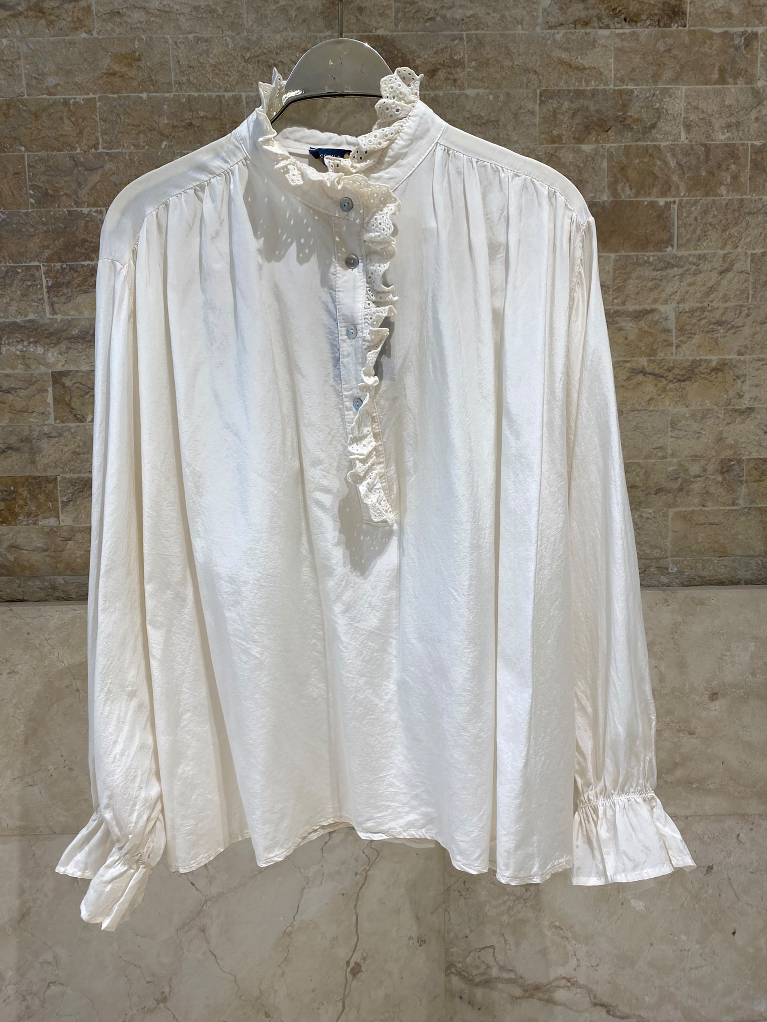 Ruffled Neckline Oversized Top DB3583