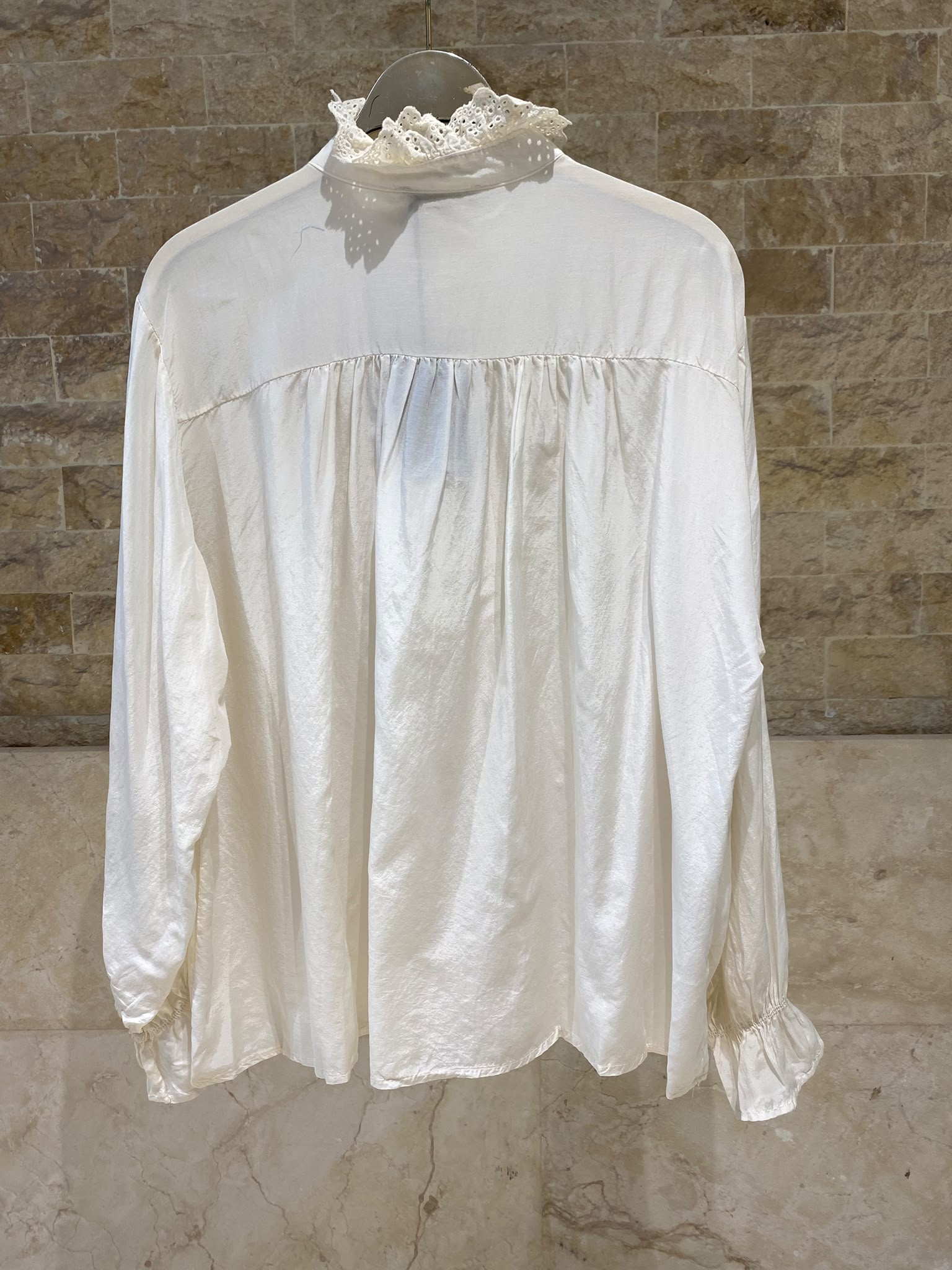 Ruffled Neckline Oversized Top DB3583