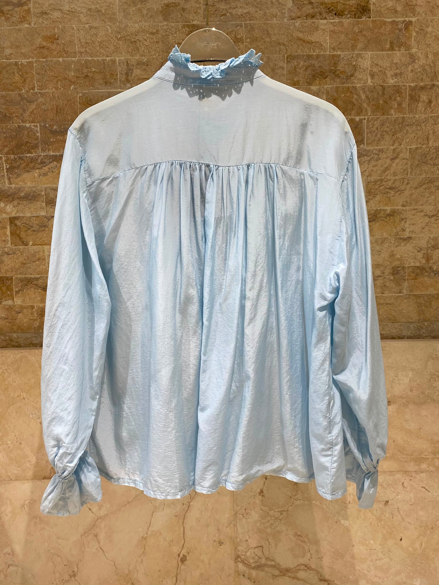 Ruffled Neckline Oversized Top DB3583