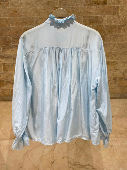 Ruffled Neckline Oversized Top DB3583