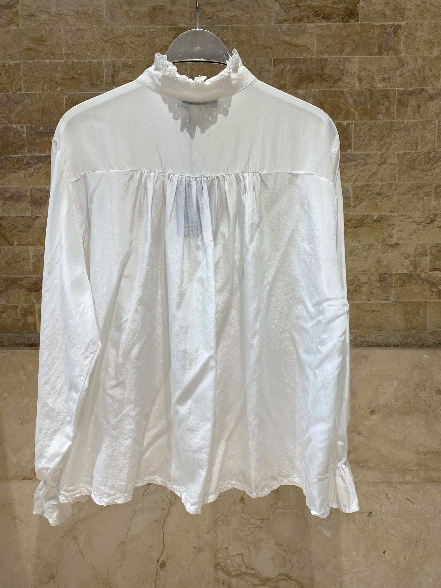 Ruffled Neckline Oversized Top DB3583