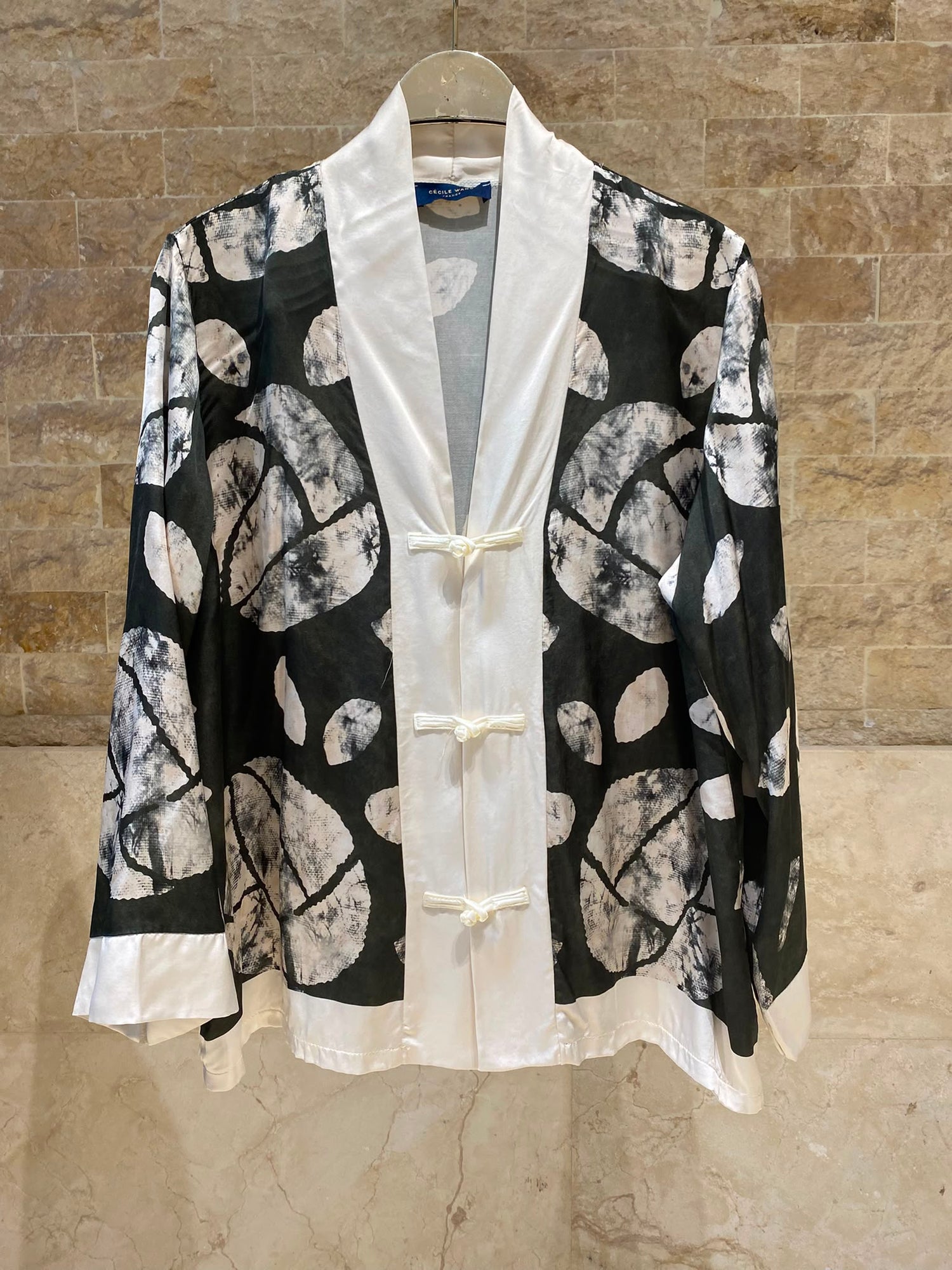 Leaf Print Satin Jacket and Pants Set KD88009/9099VS-14