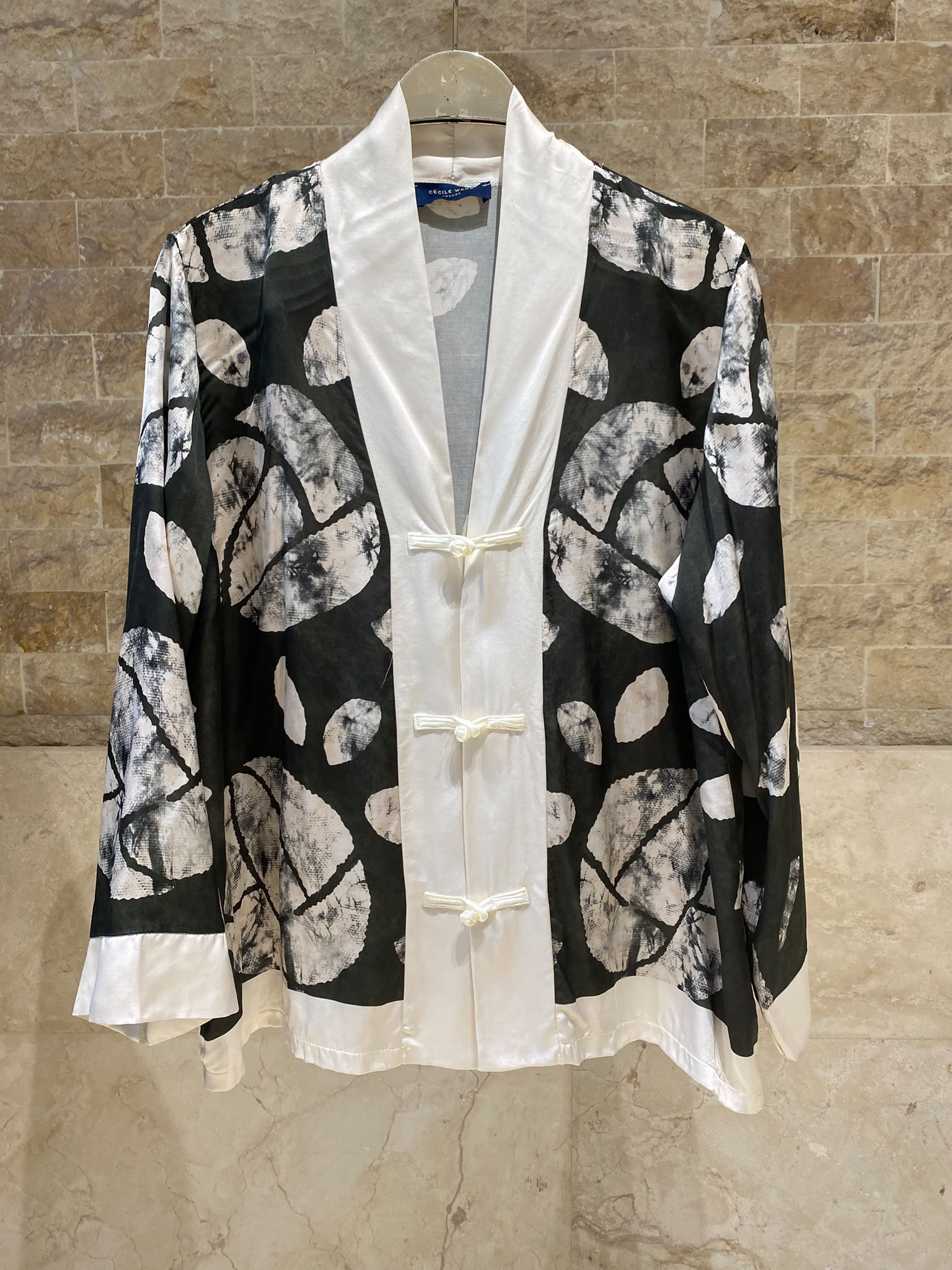 Leaf Print Satin Jacket and Pants Set KD88009/9099VS-14