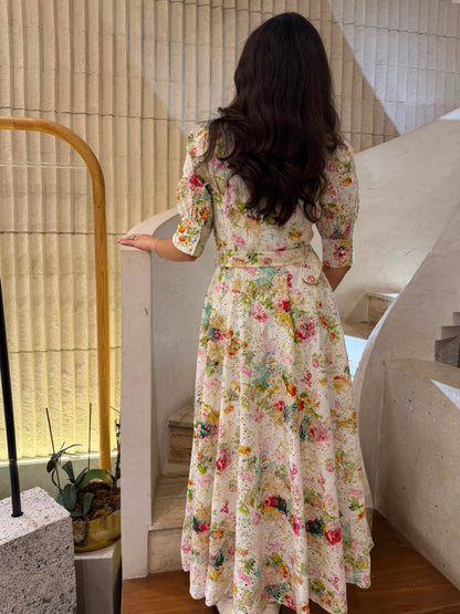 Botanical Bliss Embroidered Maxi Dress MJ253111
