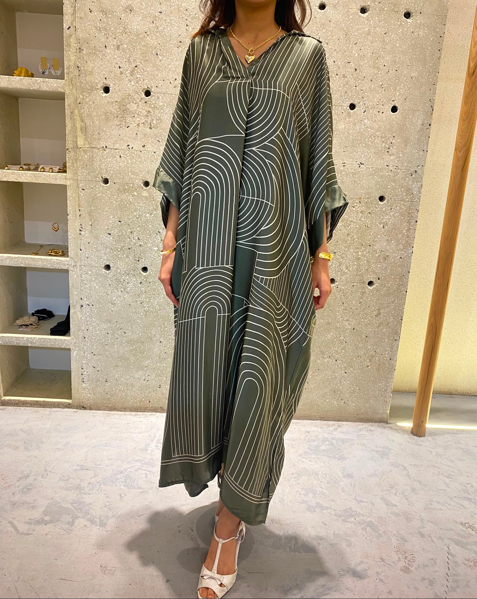 KD9702VS-29 Geometric Print Oversized Dress