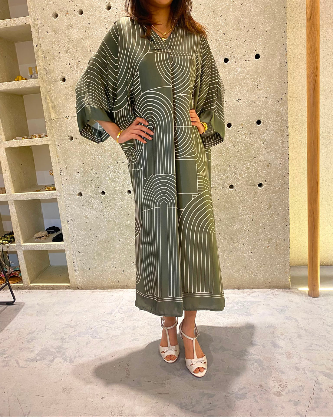 KD9702VS-29 Geometric Print Oversized Dress