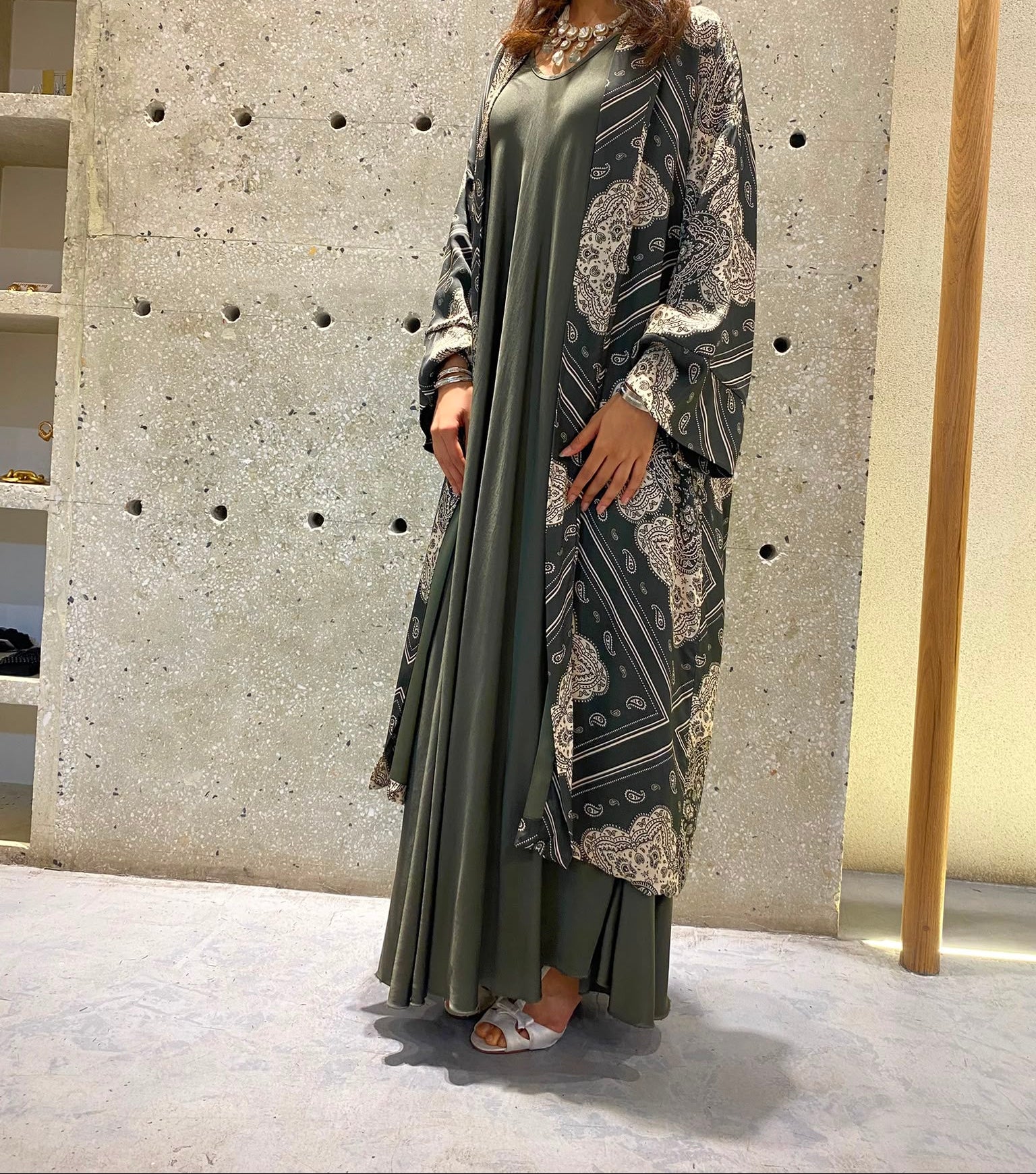Bandana Satin Kimono Cardigan KD9760VS-8