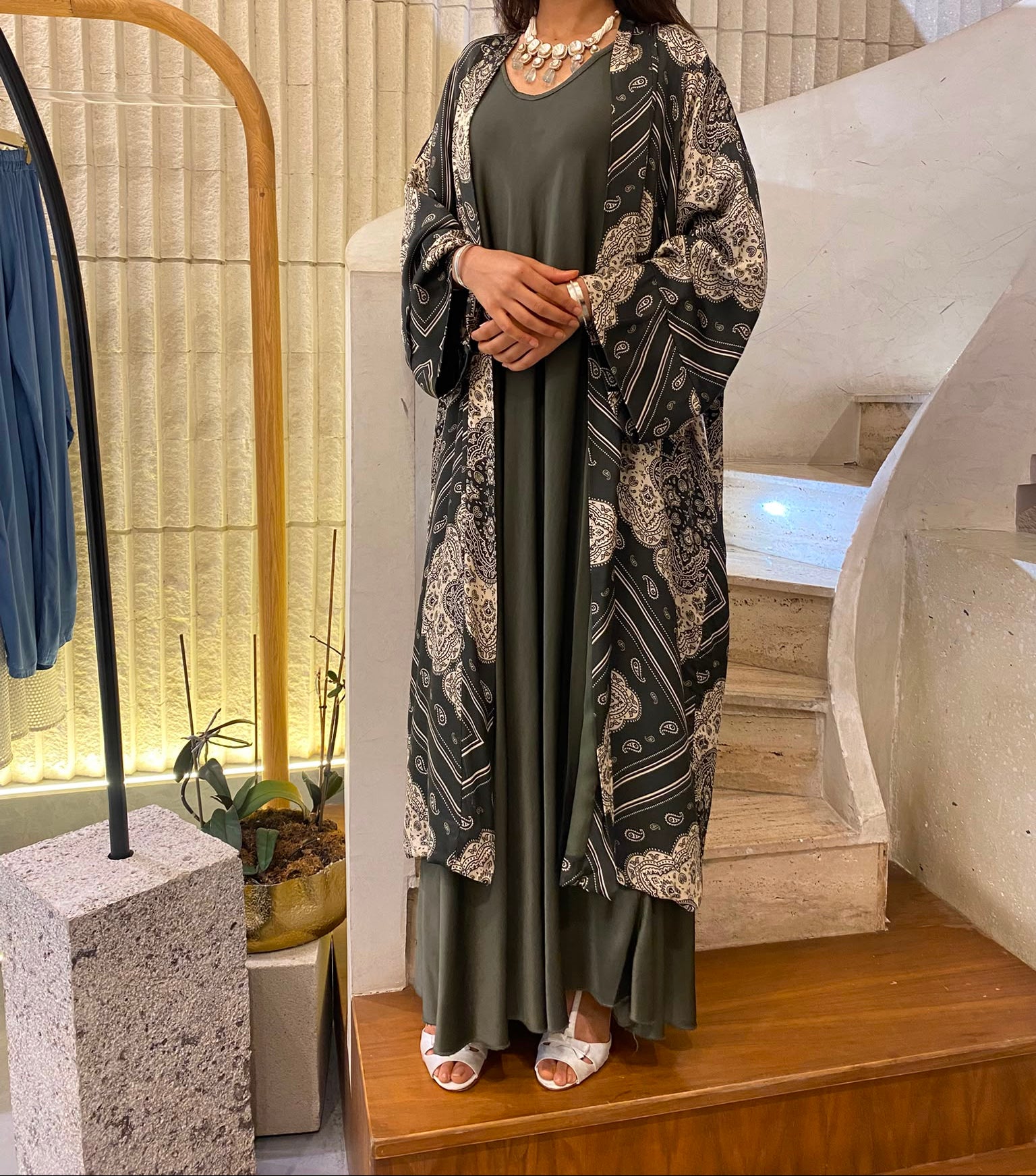 Bandana Satin Kimono Cardigan KD9760VS-8