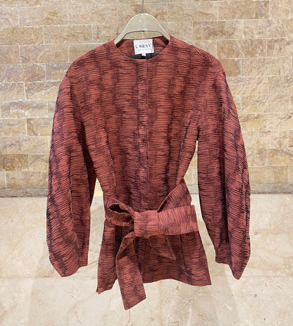 Chloe Teja Sets Placket Buttoned Jacket and Slightly Flared Pants