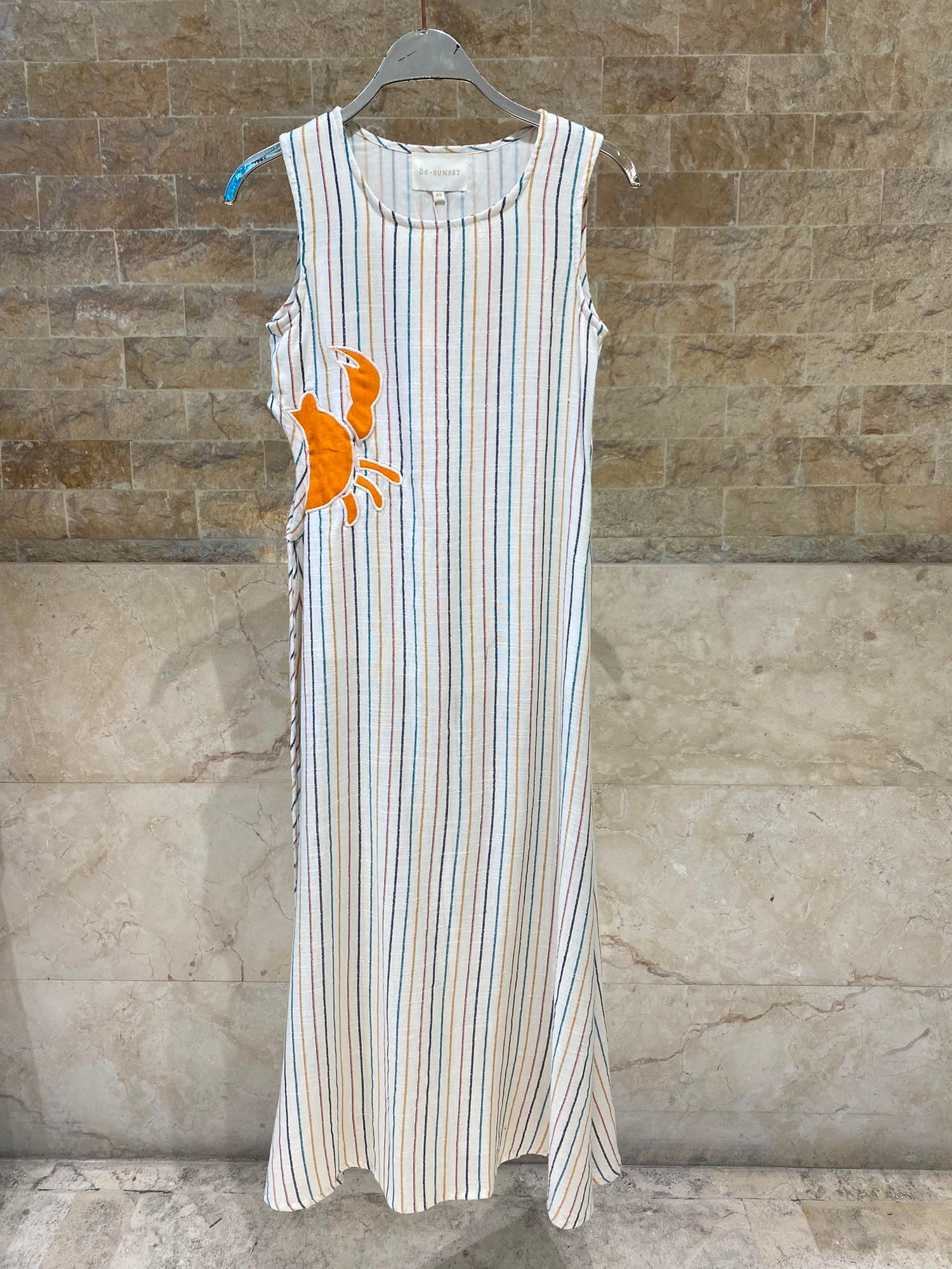 Solara Island Sleeveless Stripes Cotton Maxi Dress