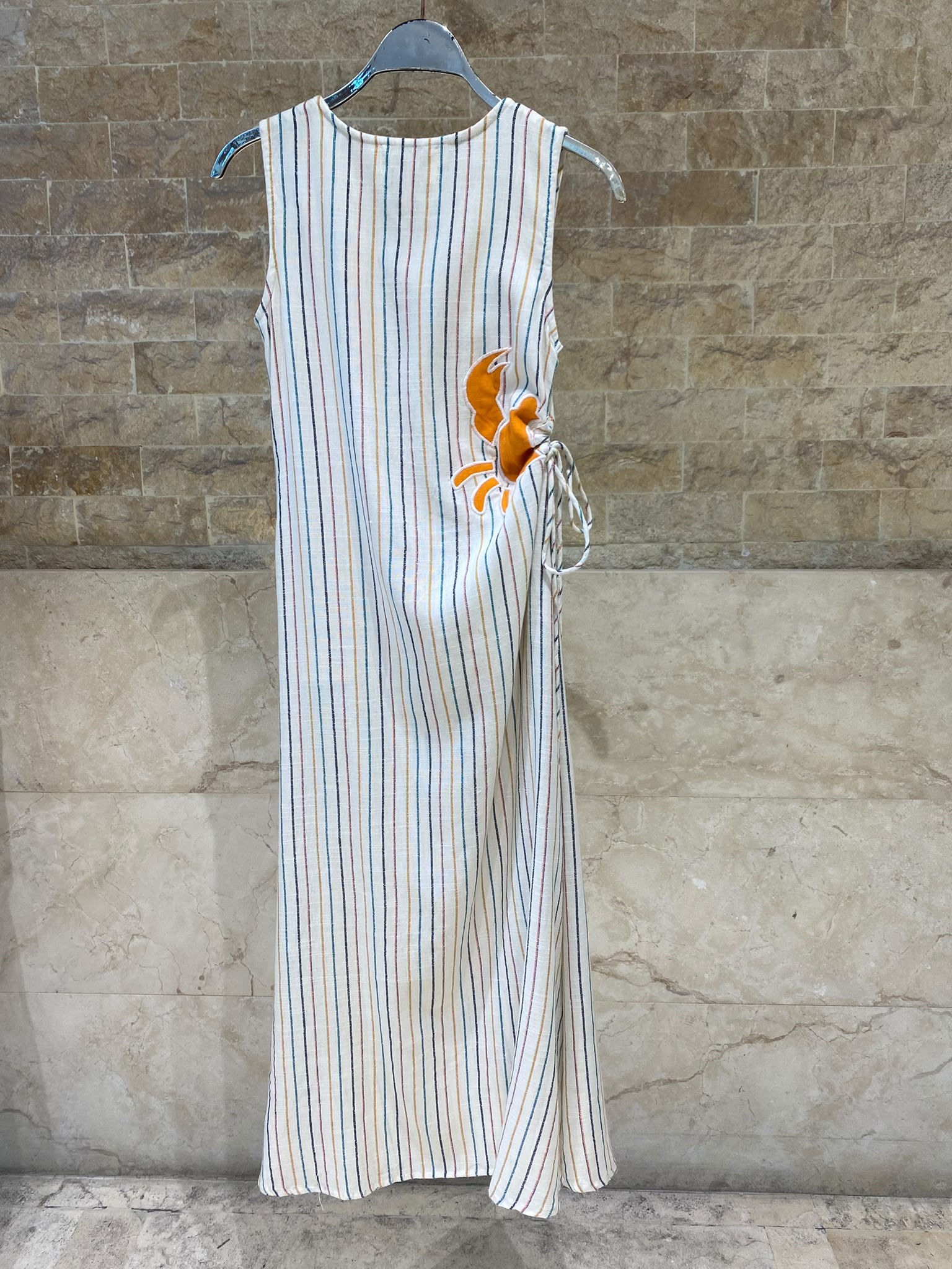 Solara Island Sleeveless Stripes Cotton Maxi Dress