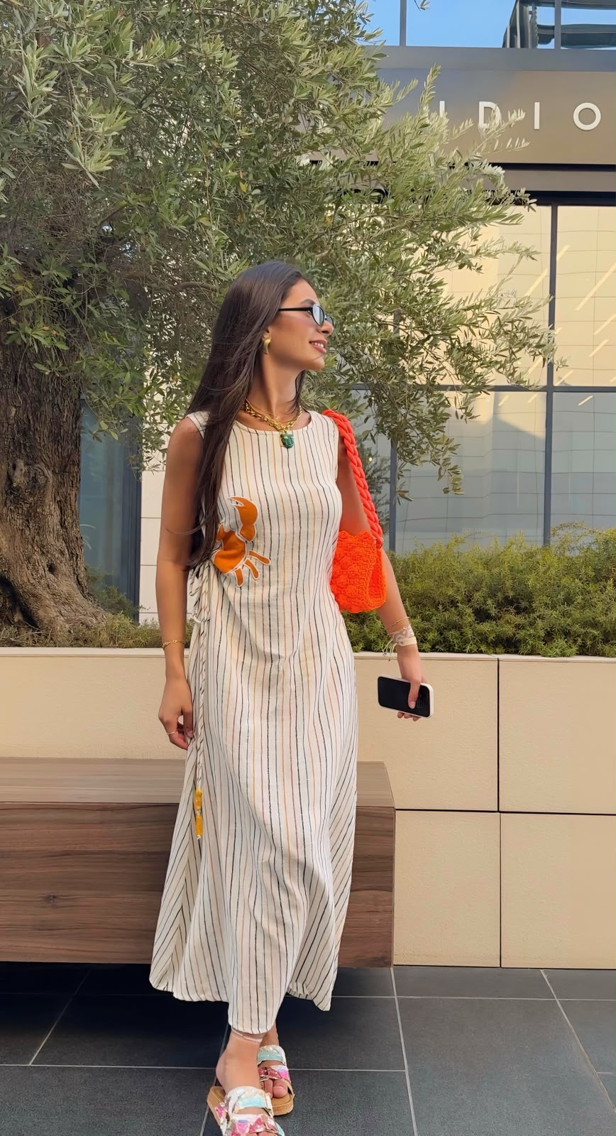 Solara Island Sleeveless Stripes Cotton Maxi Dress