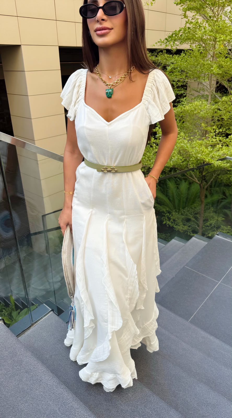 Maronda Bohemian Style Maxi Cut Cotton Dress
