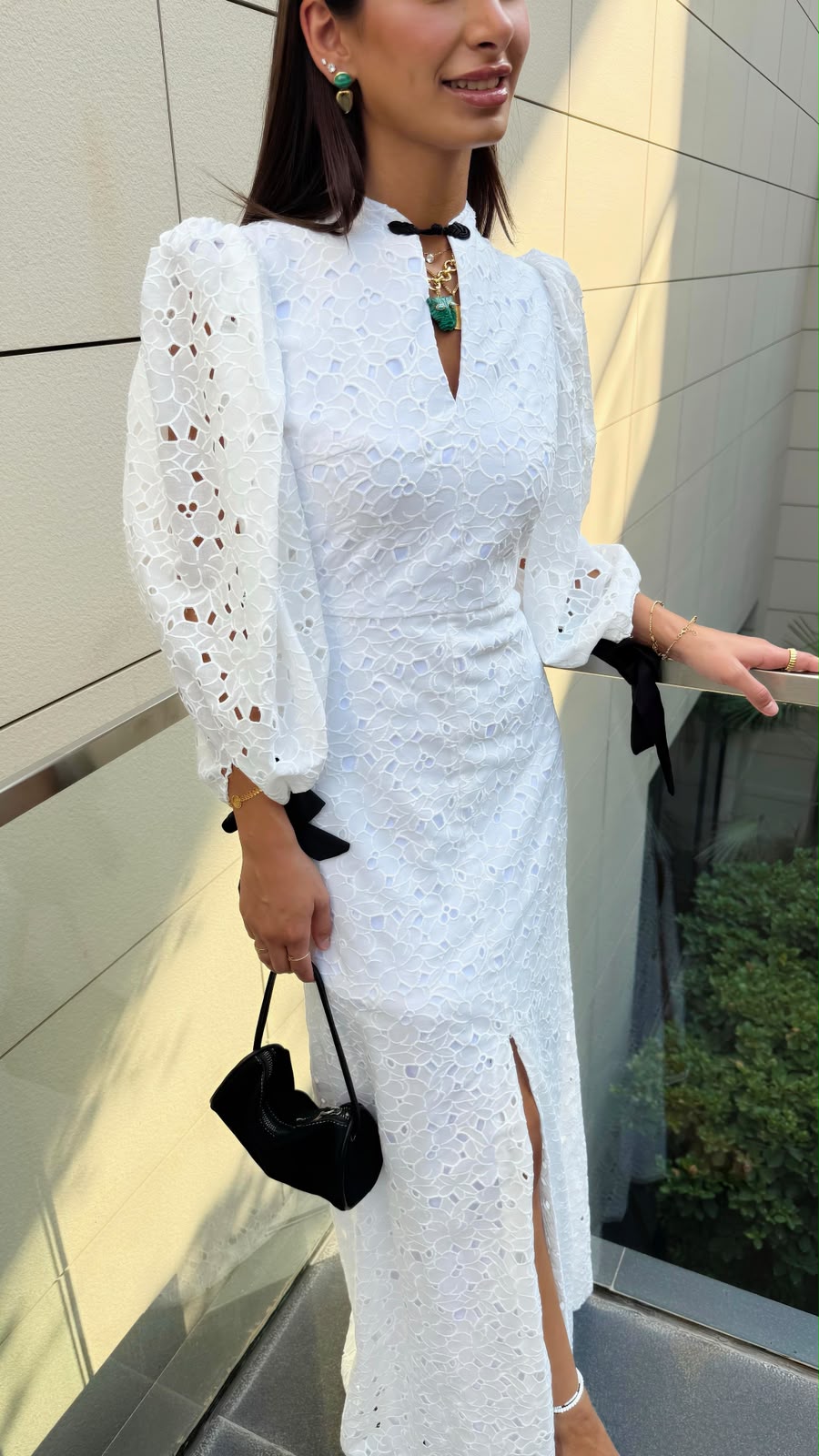 Roti Embroidered Lace Fabric Long Dress