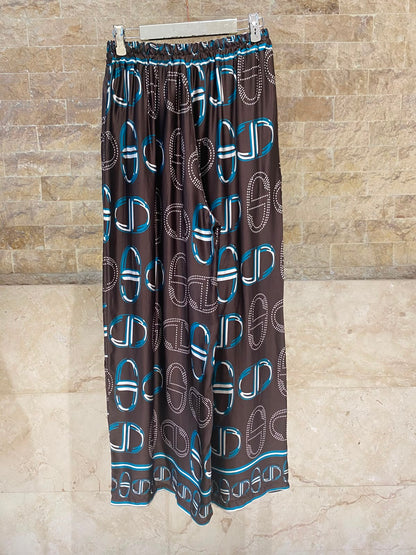 KD7365/6637VS-43 Chain Link Pattern Satin Shirt and Pants