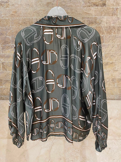 KD7365/6637VS-43 Chain Link Pattern Satin Shirt and Pants