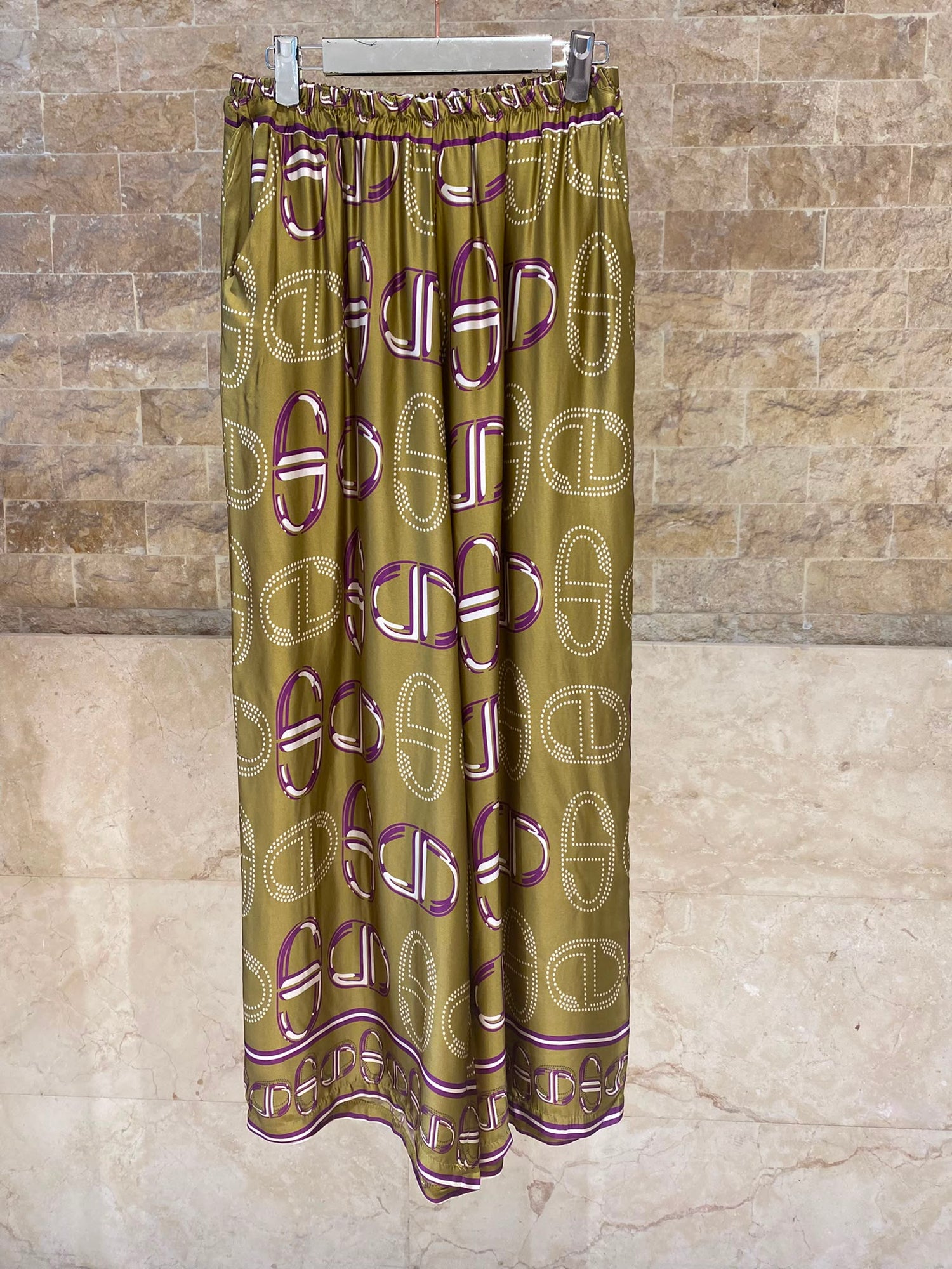 KD7365/6637VS-43 Chain Link Pattern Satin Shirt and Pants