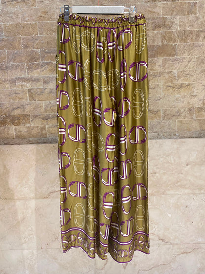 KD7365/6637VS-43 Chain Link Pattern Satin Shirt and Pants