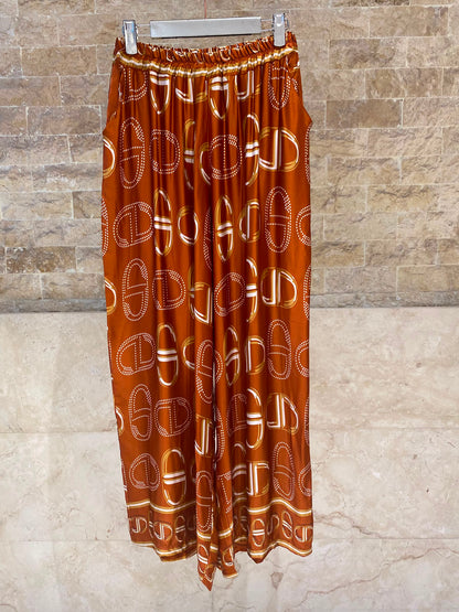KD7365/6637VS-43 Chain Link Pattern Satin Shirt and Pants