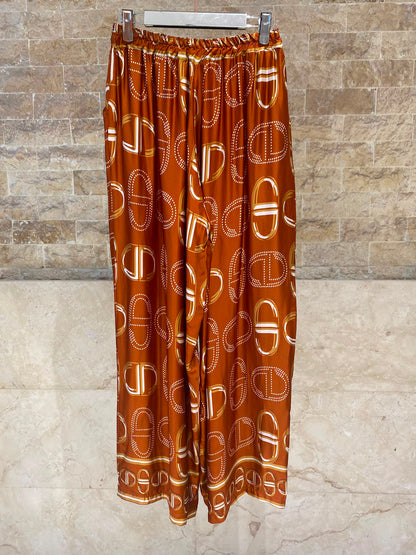 KD7365/6637VS-43 Chain Link Pattern Satin Shirt and Pants