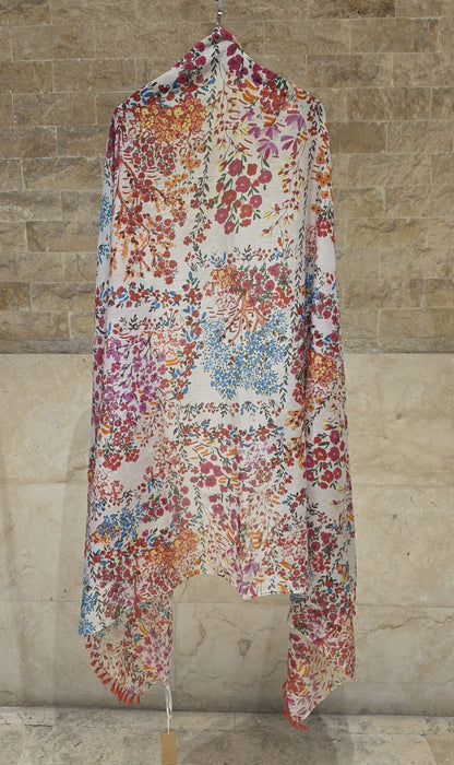 67926-1303 Lightweight Floral Scarf with tassel