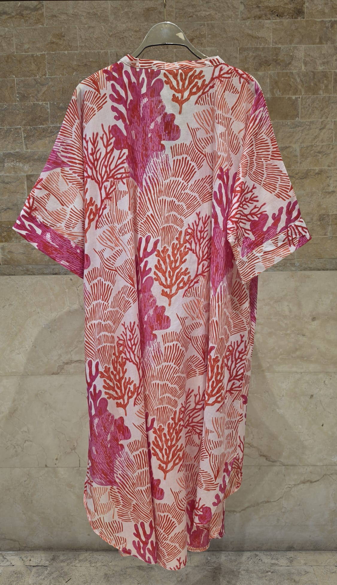67983-0450 Tropical Coral Print Tunic Dress