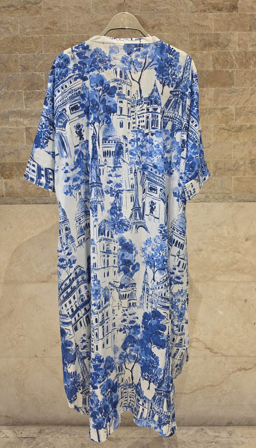67983-0502 Architectural Toile-de-Jouy Print Tunic Dress
