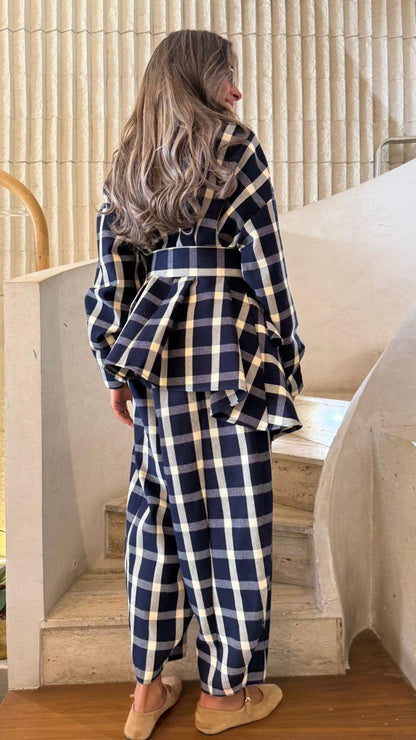 Jimin Jacket Asymmetrical Checkered Jacket