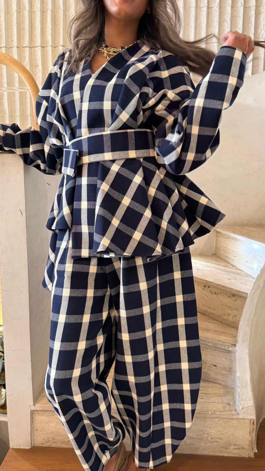 Jimin Jacket Asymmetrical Checkered Jacket