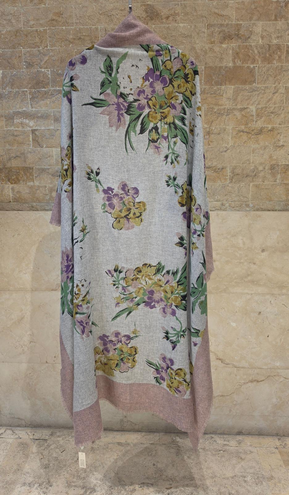 C211043 Square Floral Pattern Scarf